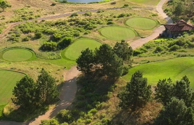 aerial view of golf course